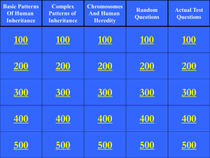 Human Inheritance Jeopardy: Genetics Review Game