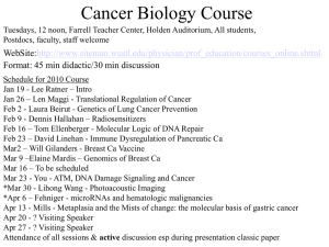 Schedule for 2010 Course