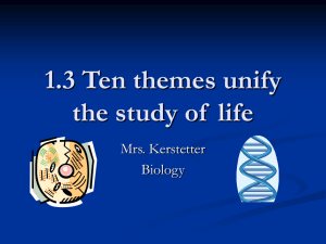 Ten Themes Unifying the Study of Life - Biology Presentation