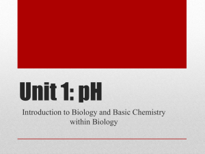 pH in Biology: Introduction to Chemistry & Living Systems