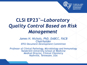Laboratory Quality Control Based on Risk Management