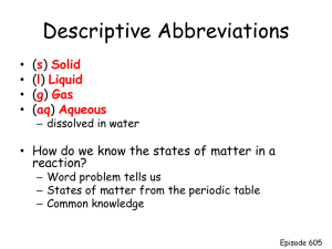 Chemical Reactions & States of Matter: A Chemistry Overview