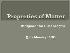 Glass Analysis: Properties of Matter Presentation