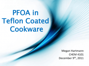 PFOA in Teflon Coated Cookware