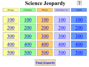 Science Jeopardy