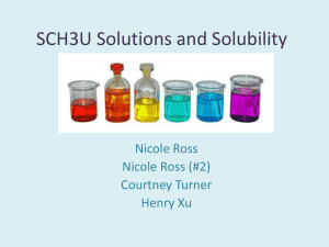 Solutions and Solubility: SCH3U Chemistry Presentation