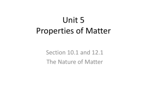 Properties of Matter: Chemical & Physical Changes
