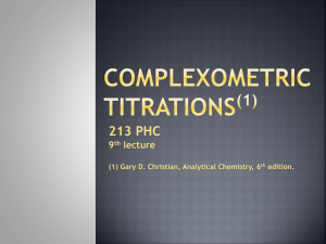 Complexometric Titrations: Lecture on Analytical Chemistry