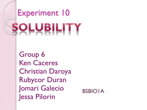 sOLUBILITY