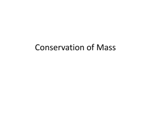 Conservation of Mass Worksheet
