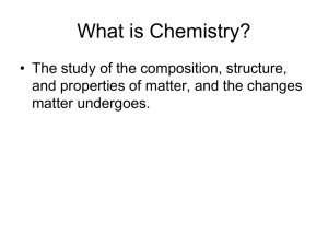 Intro to Chemistry: Matter, Atoms, and Changes