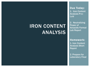 Lab 12: Iron Content Analysis