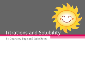 Titrations and Solubility - Tri