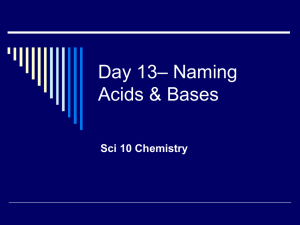 Naming Acids and Bases: Chemistry Presentation