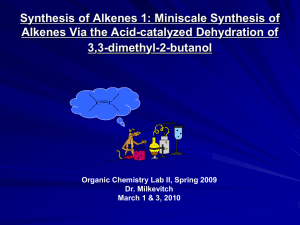 Alkene Synthesis: Dehydration of 3,3-dimethyl-2-butanol
