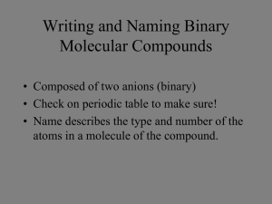 Writing and Naming Molecular Compounds