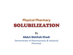 Solubilization in Physical Pharmacy: Benzoic Acid Solubility