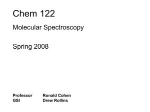Chem 122: Molecular Spectroscopy Course Syllabus