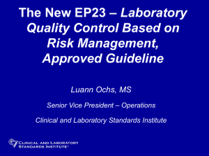Laboratory Quality Control Based on Risk