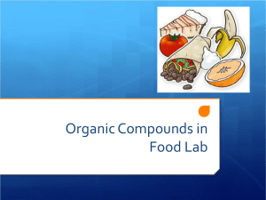 Organic Compounds in Food Lab: A Biochemistry Experiment