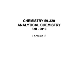 Analytical Chemistry Lecture: Chemical Analysis & Measurements