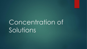 Solution Concentration: Chemistry Presentation