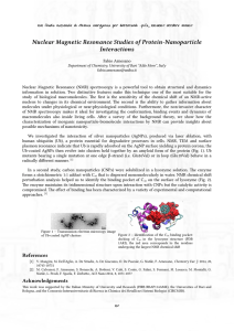 Nuclear Magnetic Resonance Studies of Protein