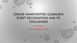 Challenges in Online Handwritten Character Recognition in Punjabi