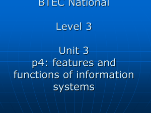 Information Systems: Features & Functions - BTEC Level 3