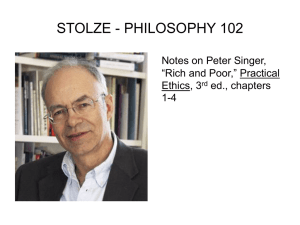 Notes on Singer, Practical Ethics, chapters 1-4
