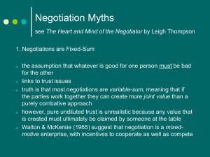 Negotiation Myths (PowerPoint)