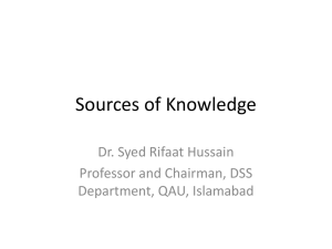 Sources of Knowledge