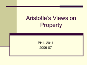 Aristotle`s Views on Property