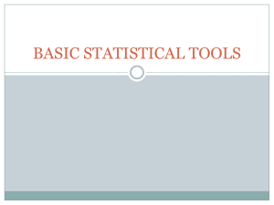 BASIC STATISTICAL TOOLS