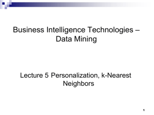 Personalization & Nearest Neighbor
