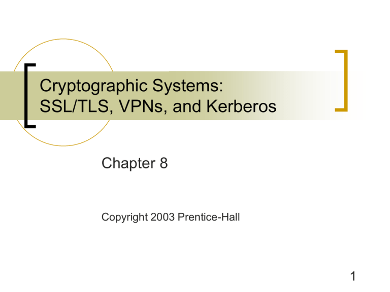 Chapter 8 Cryptographic Systems