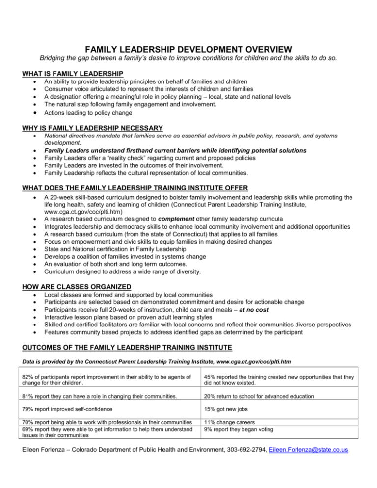 what is family leadership