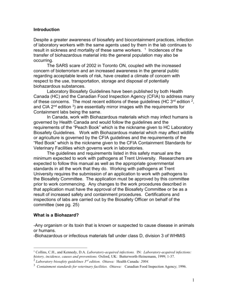 Trent University Laboratory Biosafety Manual
