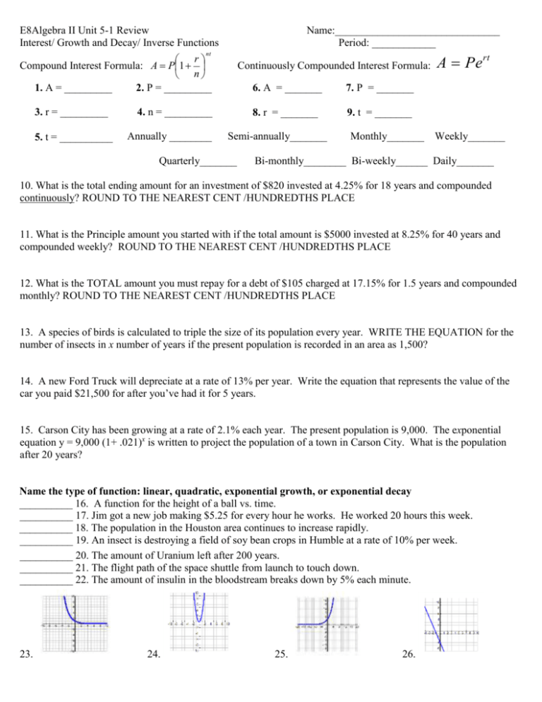 Algebra II Unit 5