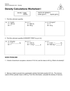 density calculation worksheet answer key
