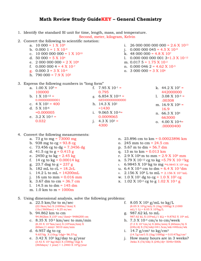 Study Guide Key