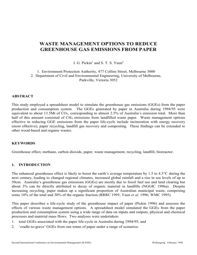 paper and the greenhouse effect - Department of Computer Science