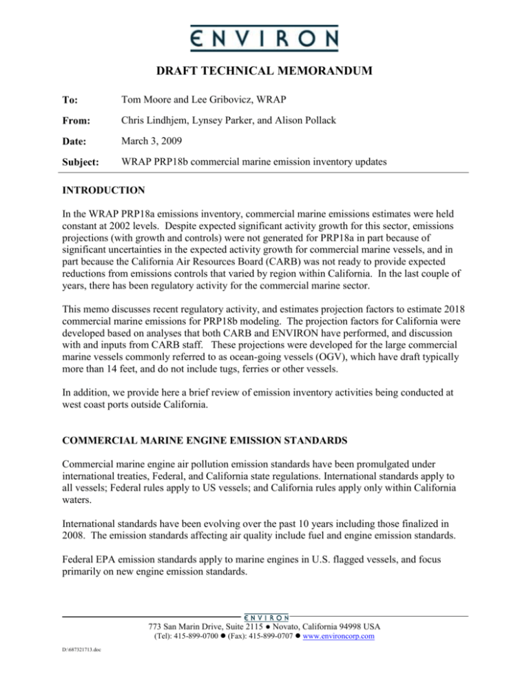 Commercial Marine Engine Emission Standards