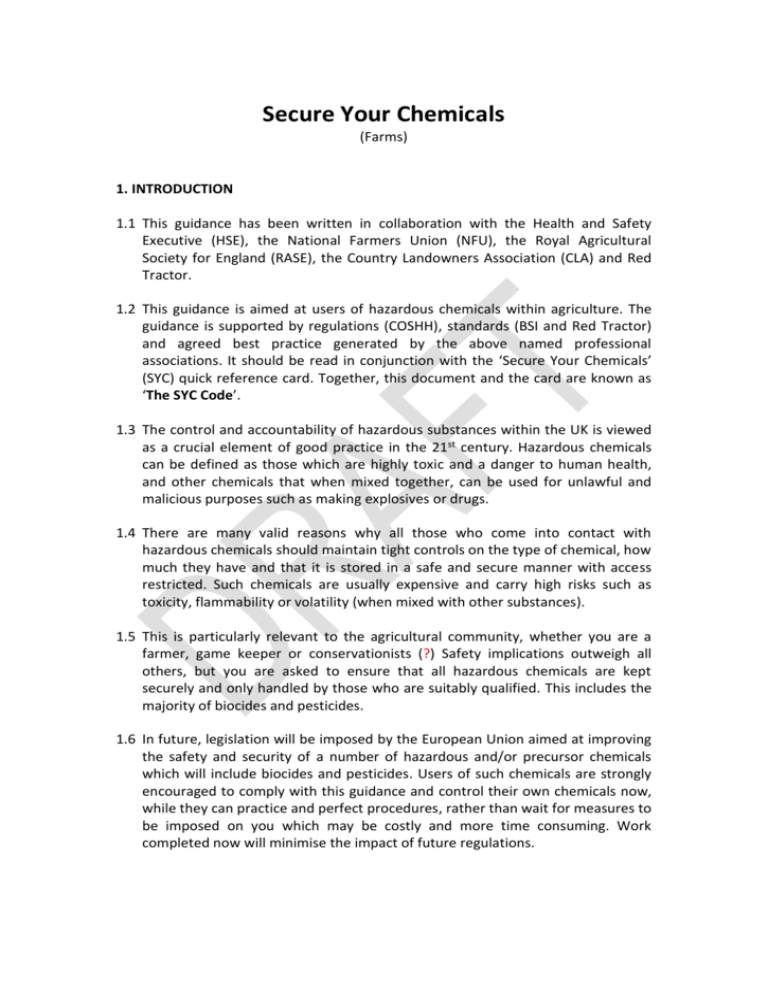 Secure Your Chemicals Red Tractor Assurance