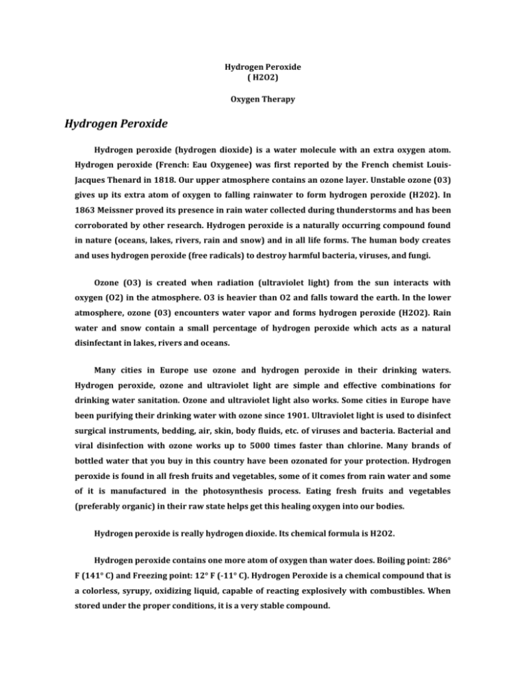 Drinking Hydrogen Peroxide