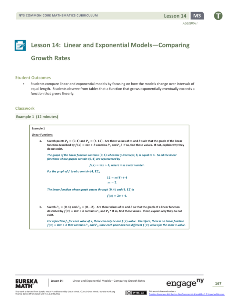 Algebra I Module 3, Topic B, Lesson 14: Teacher Version