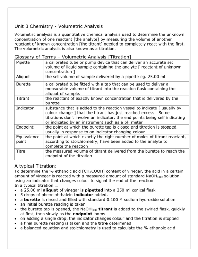 essay about volumetric analysis