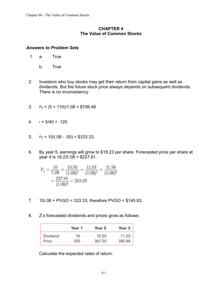 Chapter 4 Solutions