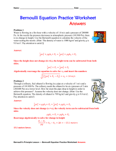 Chapter 3 Bernoulli Equation