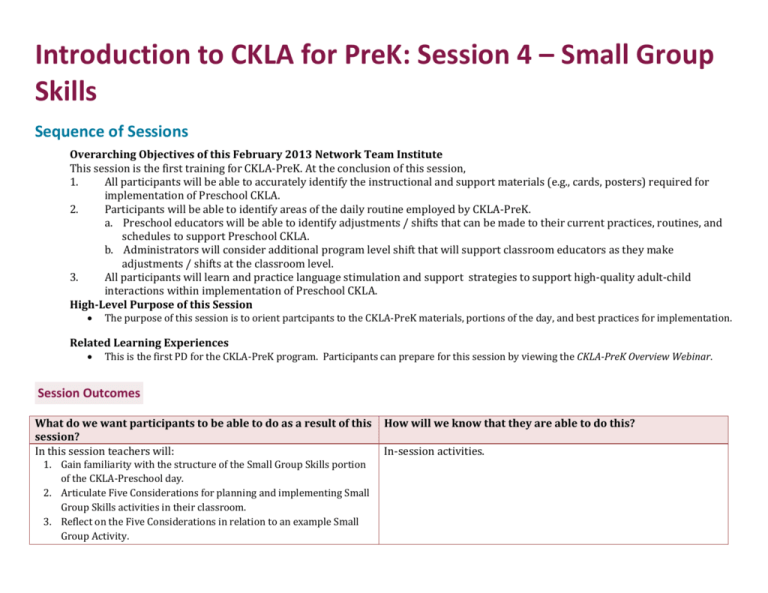 Facilitator`s Guide: Small Group Skills FG